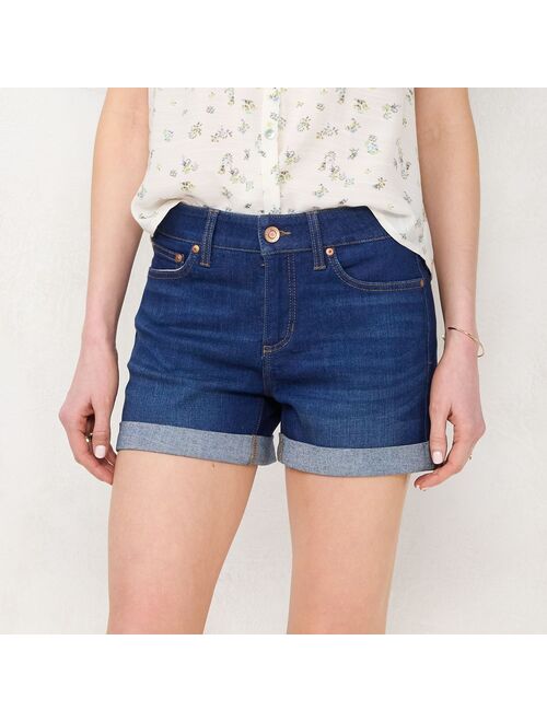 Little Co. by Lauren Conrad Women's LC Lauren Conrad Mid-Rise Rolled Cuff Denim Shorts