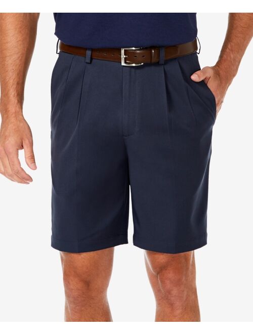 Haggar Men's Cool 18 PRO Classic-Fit Stretch Pleated 9.5" Shorts