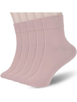 Fgz Women Thin Cotton Socks, Soft Cotton Socks Women Above Ankle Crew Socks 5 Pairs