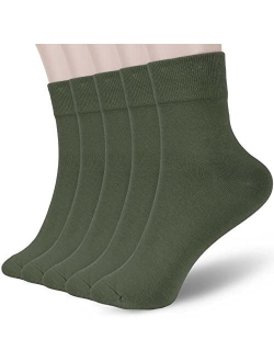 Fgz Women Thin Cotton Socks, Soft Cotton Socks Women Above Ankle Crew Socks 5 Pairs