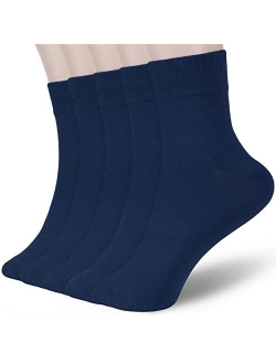 Fgz Women Thin Cotton Socks, Soft Cotton Socks Women Above Ankle Crew Socks 5 Pairs