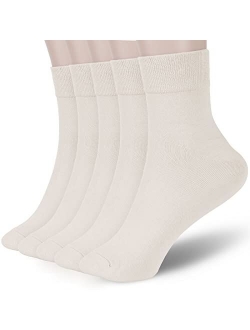 Fgz Women Thin Cotton Socks, Soft Cotton Socks Women Above Ankle Crew Socks 5 Pairs