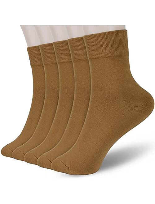 Fgz Women Thin Cotton Socks, Soft Cotton Socks Women Above Ankle Crew Socks 5 Pairs