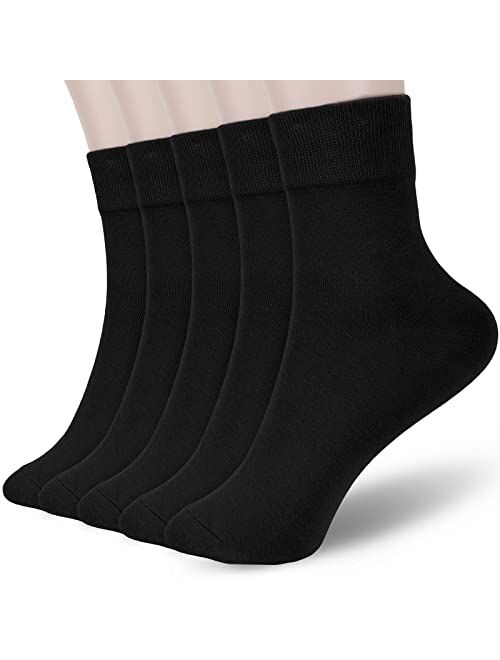 Fgz Women Thin Cotton Socks, Soft Cotton Socks Women Above Ankle Crew Socks 5 Pairs