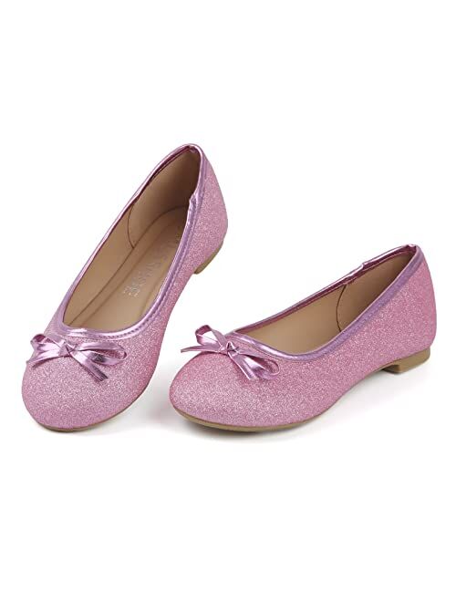 MUSSHOE Girls Toddler/Little Kid/Big Kid Serena-100 Mary Jane Ballerina Flat Shoes