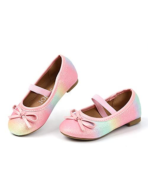 MUSSHOE Girls Toddler/Little Kid/Big Kid Serena-100 Mary Jane Ballerina Flat Shoes