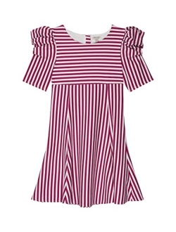 Pleated Puff Sleeve Dress (Big Kids)