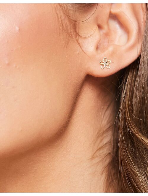 & Other Stories minimal flower stud earrings in gold