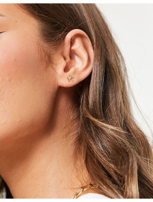 & Other Stories minimal flower stud earrings in gold