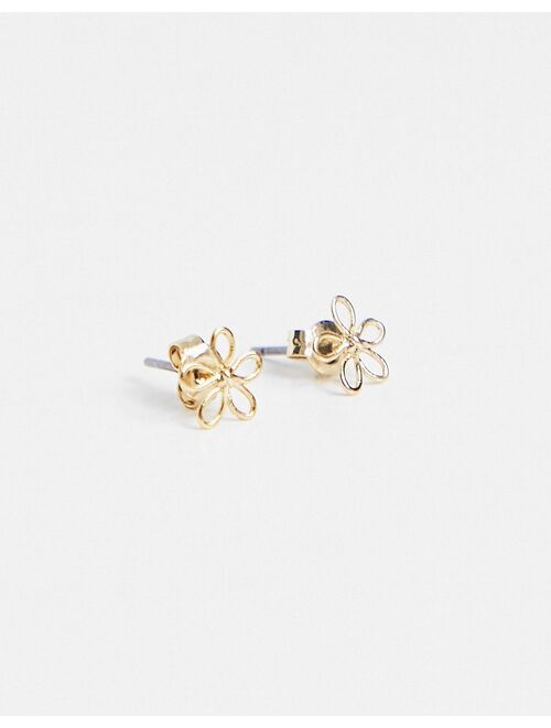 & Other Stories minimal flower stud earrings in gold