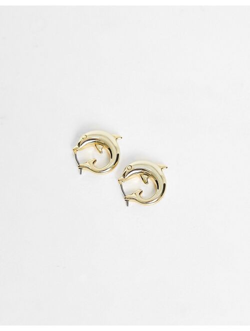 & Other Stories dolphin hoop earrings in gold