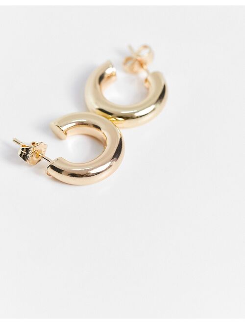 Image Gang 18k gold plated 20mm tube hoop earrings