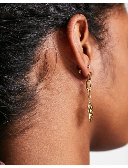 Whistles gold leaf drop earrings