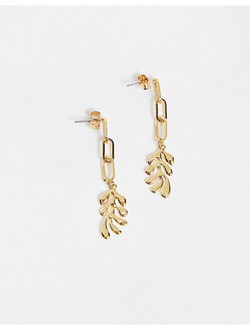 Whistles gold leaf drop earrings