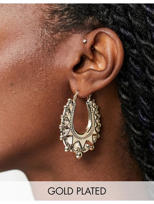 Image Gang 18k gold plated creole hoop earrings