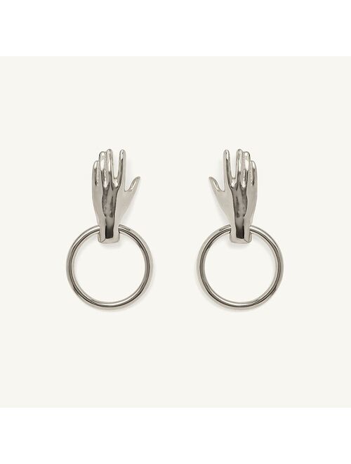 J.Crew Lady Grey hand hoop earrings