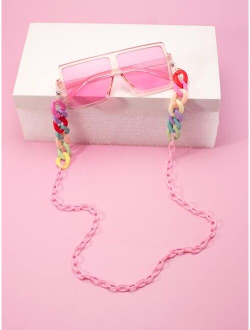 Shein Girls Tinted Lens Fashion Glasses & Fashion Glasses Chain