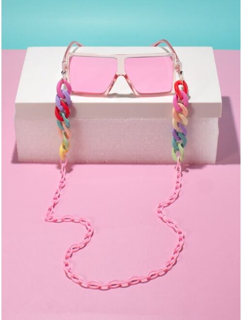 Shein Girls Tinted Lens Fashion Glasses & Fashion Glasses Chain