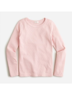 Girls' long-sleeve pointelle T-shirt