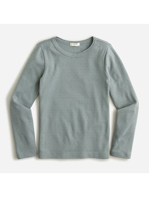 J.Crew Girls' long-sleeve pointelle T-shirt