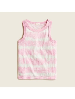 Girls' tank top in tie-dye stripe