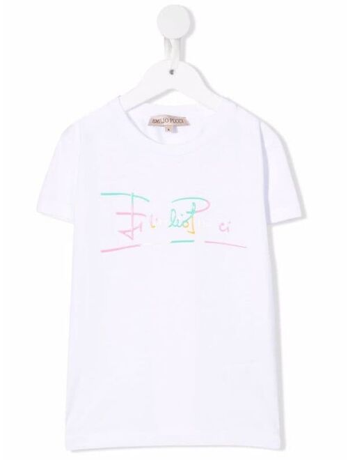 Emilio Pucci Junior logo-print cotton T-shirt