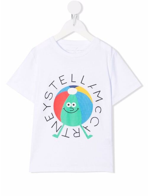 Stella McCartney Kids ball-print sustainable cotton T-shirt