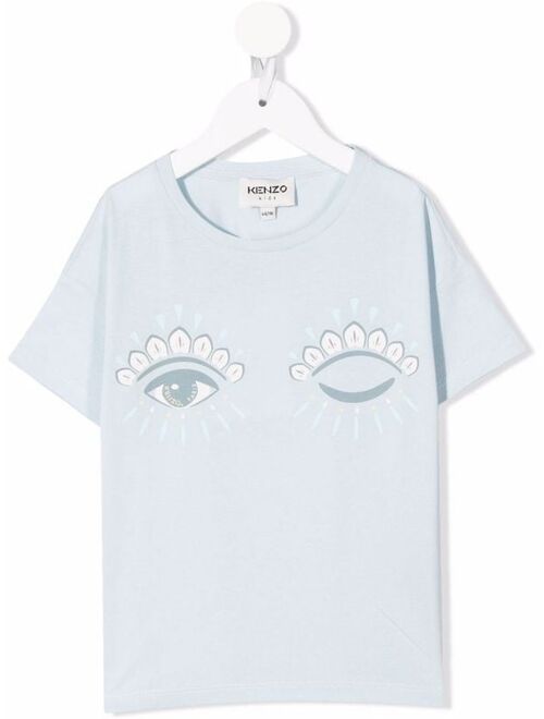 Kenzo Kids wink-print organic cotton T-shirt