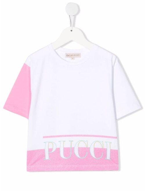 Emilio Pucci Junior logo-print cotton T-Shirt