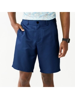 Geometric Flat-Front Performance Golf Shorts