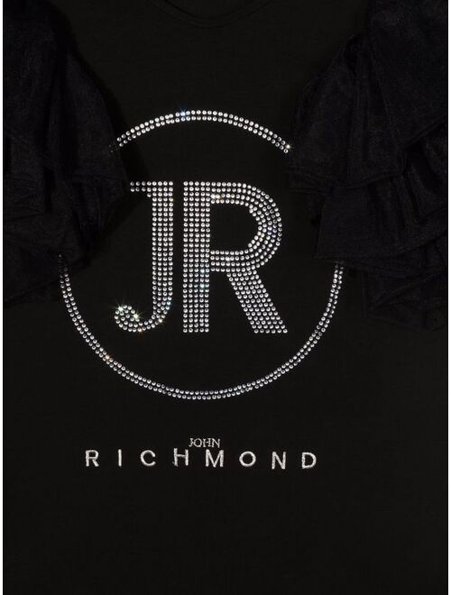 John Richmond Junior TEEN ruffle tulle sleeves T-shirt