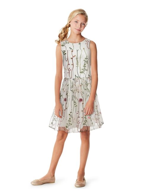 CALVIN KLEIN Big Girls Mesh Garden Sleeveless Dress