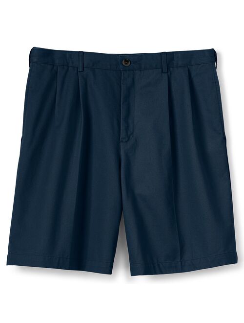 Men's Lands' End Comfort Waist 9-inch No-Iron Pleated Chino Shorts