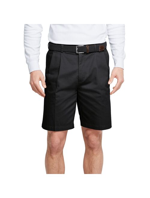 Men's Lands' End Comfort Waist 9-inch No-Iron Pleated Chino Shorts