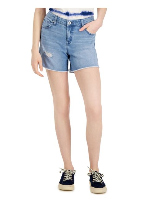 STYLE & CO Women's Distressed Frayed-Hem Shorts, Created for Macy's