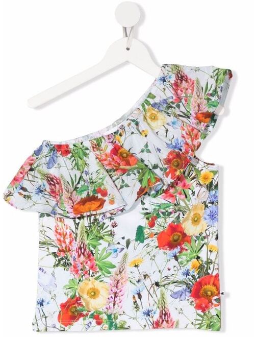 Molo TEEN floral-print one shoulder top