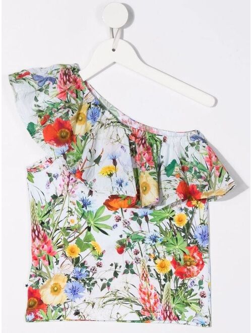 Molo TEEN floral-print one shoulder top