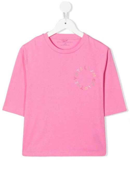 Stella McCartney Kids logo print sustainable cotton T-shirt