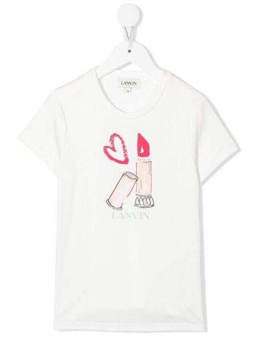 LANVIN Enfant lipstick-print short-sleeve T-shirt