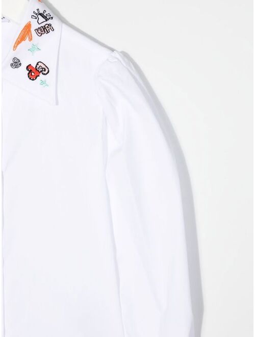 Dolce & Gabbana Kids embroidered-collar cotton shirt