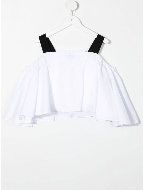 TWINSET Kids contrasting-strap cropped blouse