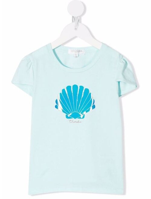 Charabia iridescent shell-print short-sleeve T-shirt