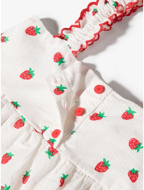 Stella McCartney Kids tiered strawberry-print blouse