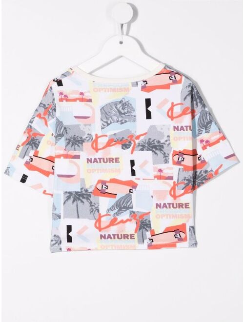 Kenzo Kids logo patchwork T-shirt