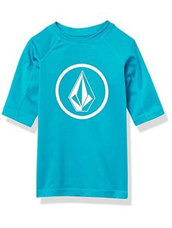 Boys' Big Lido Solid Lycra Short Sleeve Rashguard 50  Uv Protection