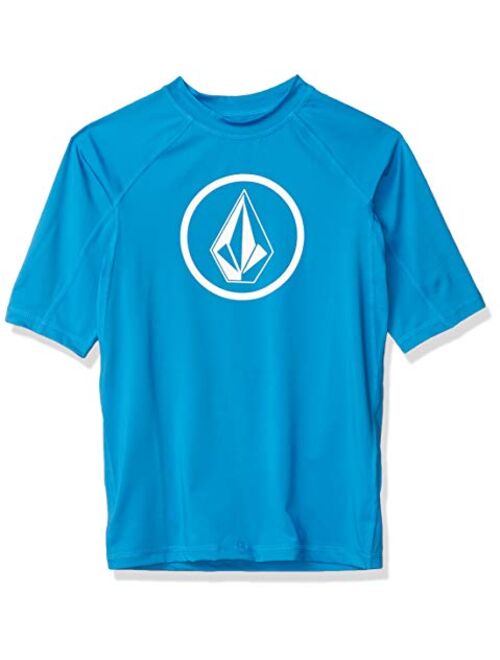 Volcom Boys' Big Lido Solid Lycra Short Sleeve Rashguard 50+ Uv Protection