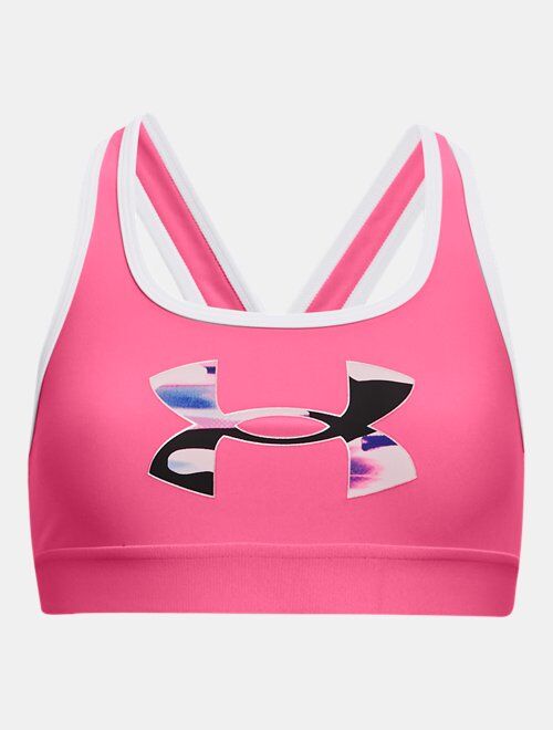 Under Armour Girls' UA Crossback Graphic Sports Bra