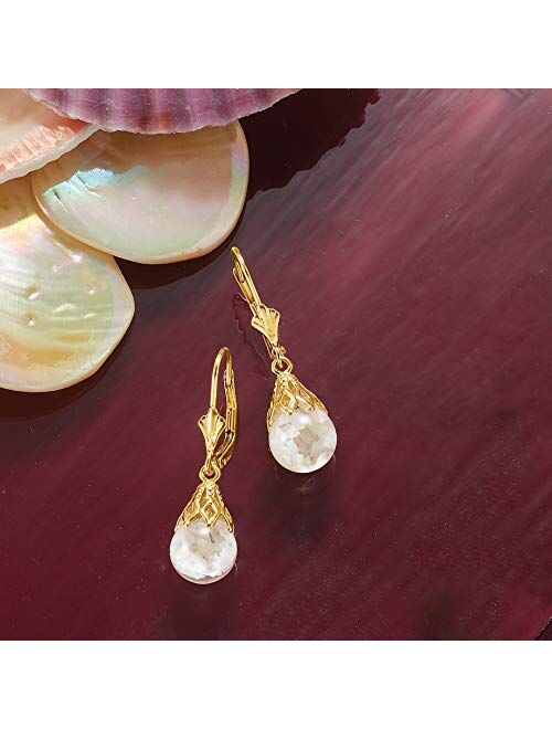 Ross-Simons Floating Opal Drop Earrings in 14kt Yellow Gold