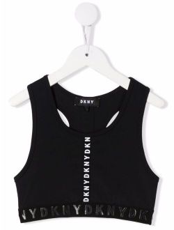 Kids logo-print sports bra