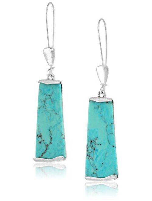 Robert Lee Morris Soho Robert Lee Morris "Mosaic" Semiprecious Turquoise Stone Long Drop Earrings